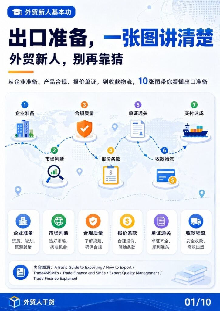 出口准备,一张图讲清楚,外贸新人别再靠猜 - 出口准备一张图讲清楚
