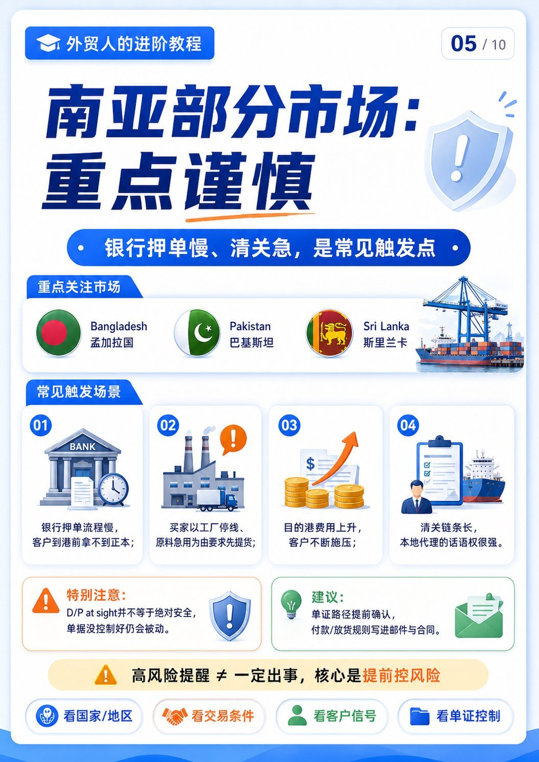 无单放货高风险场景盘点 - 南亚部分市场重点谨慎