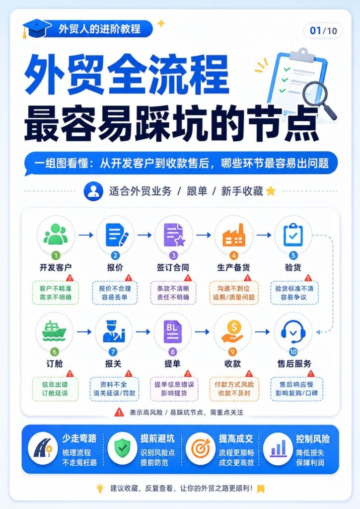 外贸全流程最容易踩坑的节点 - 外贸全流程最容易踩坑的节点:第 1 张