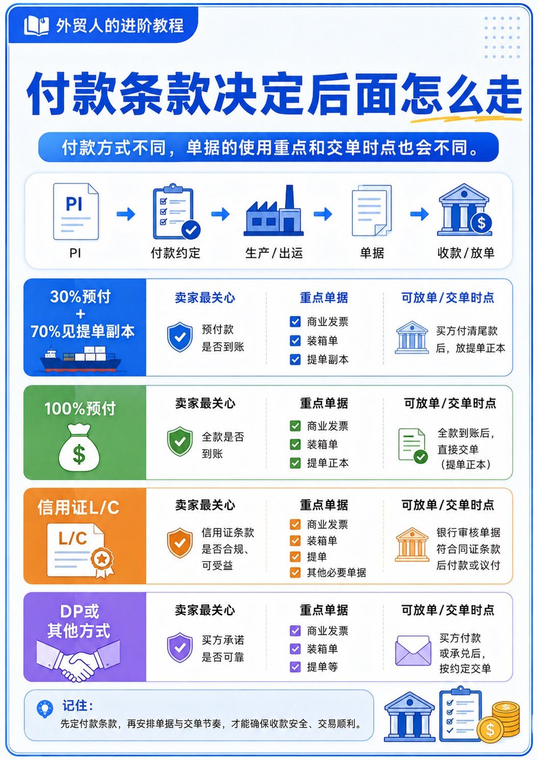 外贸单据与付款资料如何串联理解 - 外贸付款条款图解教程