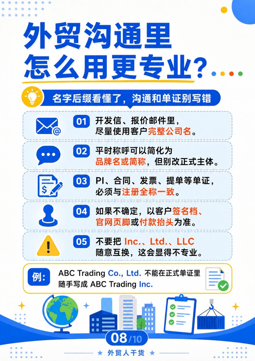 外贸公司后缀 - 外贸沟通里怎么用更专业