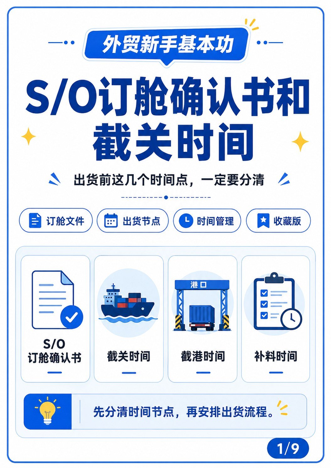 外贸出货前,S/O和截关时间一定要看懂 - SO订舱确认书和截关时间 封面
