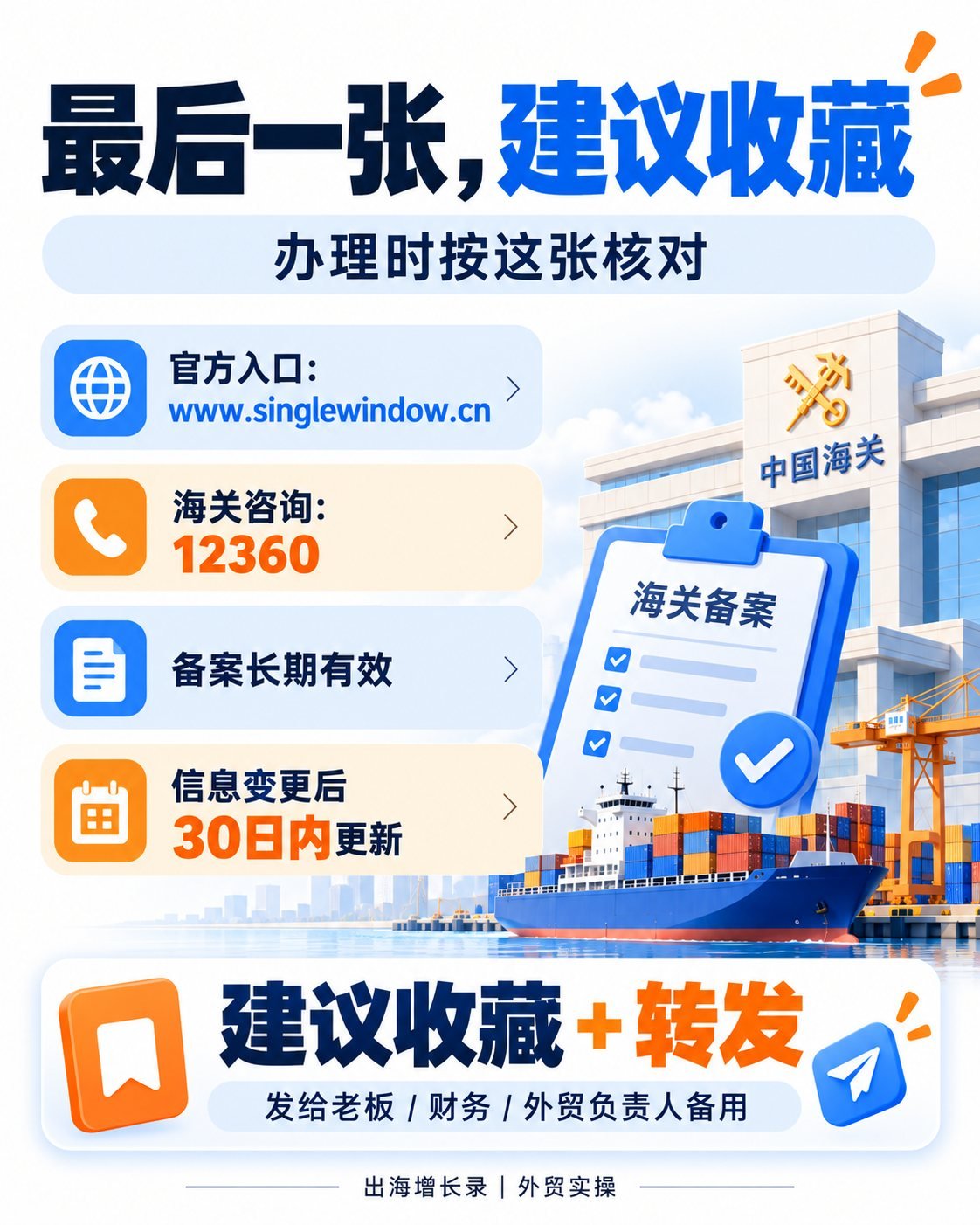 第一次办海关备案：10张图看懂流程与避坑：实用核对清单