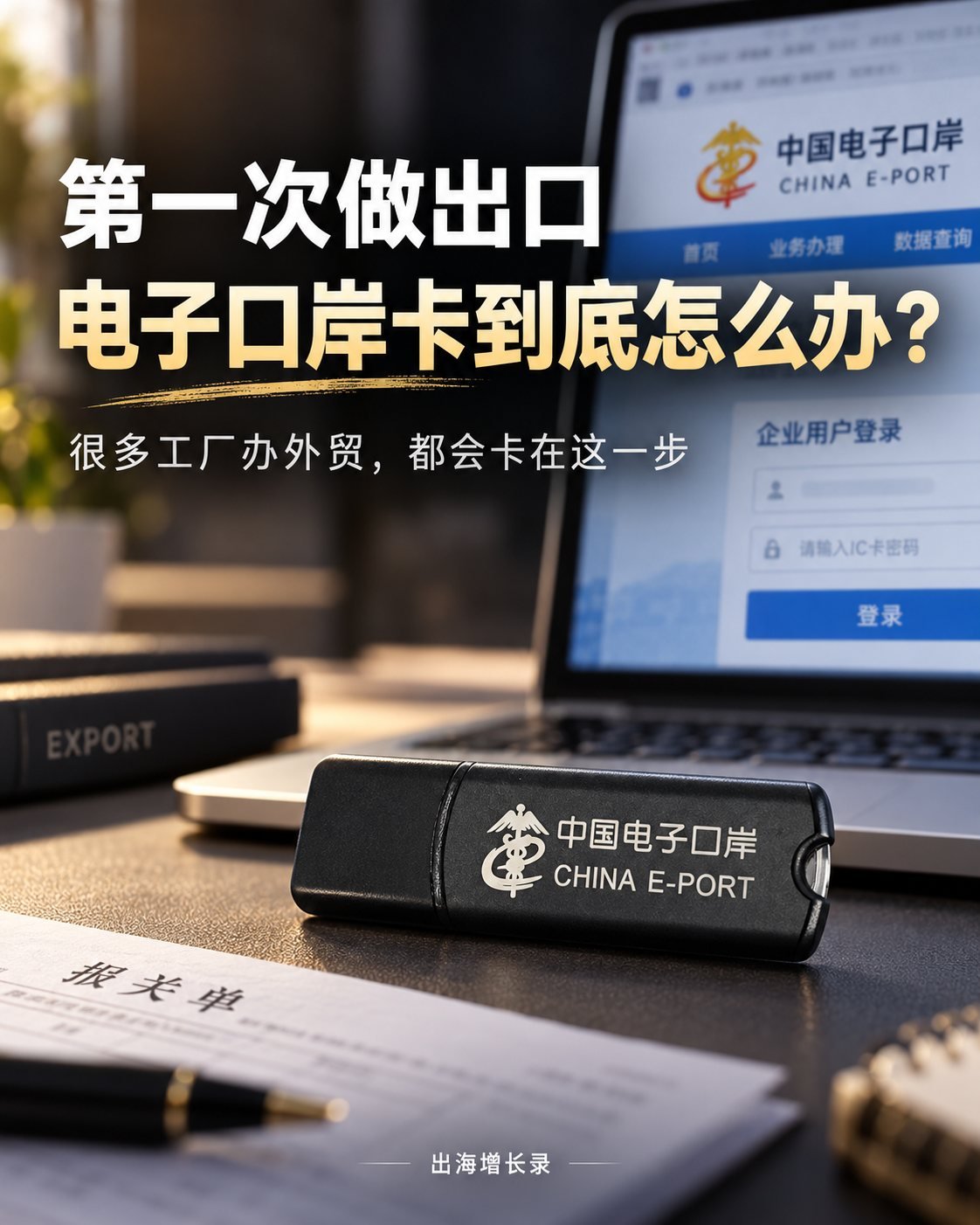 第一次办电子口岸卡：9张图看懂申请流程：封面：第一次做出口：电子口岸卡到底怎么办