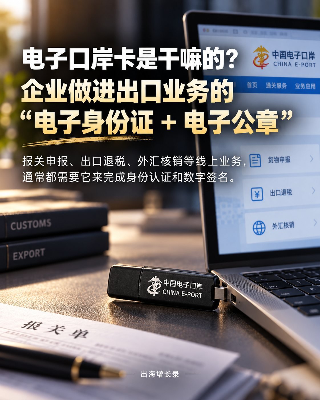 第一次办电子口岸卡：9张图看懂申请流程：电子口岸卡是干嘛的：电子身份证加电子公章