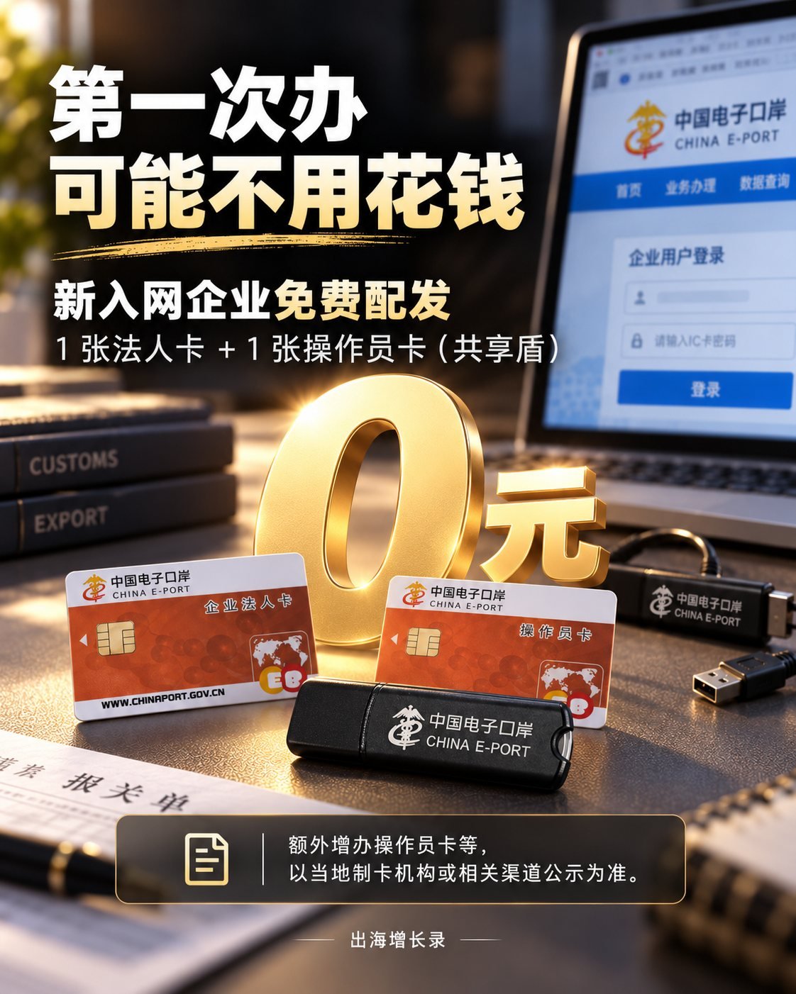 第一次办电子口岸卡：9张图看懂申请流程：第一次办理可能不用花钱