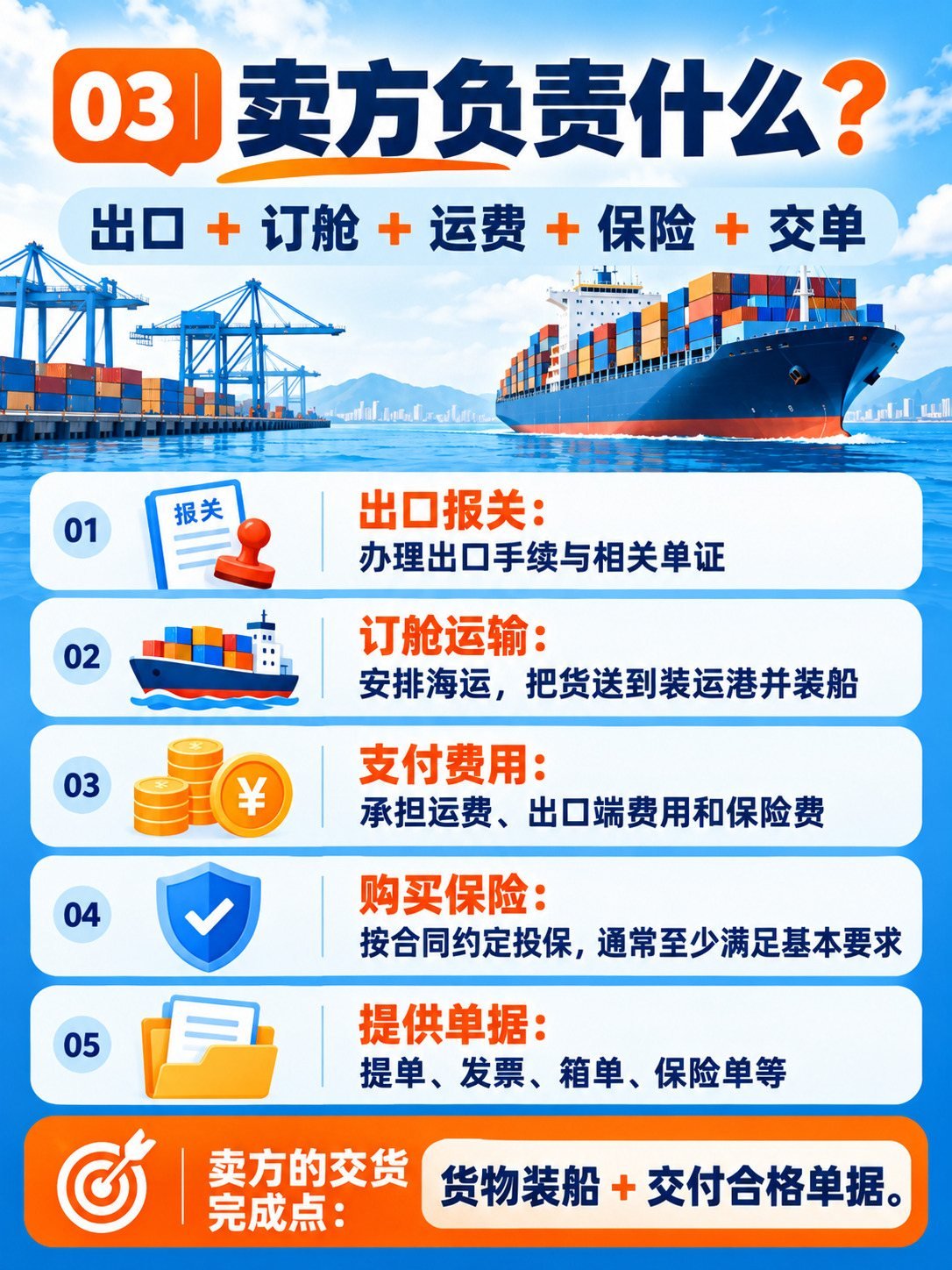 CIF费用付到港，风险装船转移：10张图看懂CIF：卖方负责什么