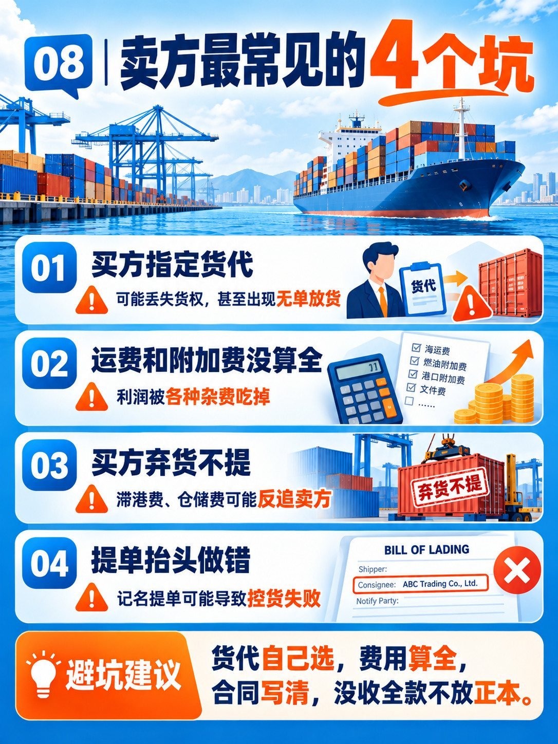 CIF费用付到港，风险装船转移：10张图看懂CIF：卖方最常见四个坑