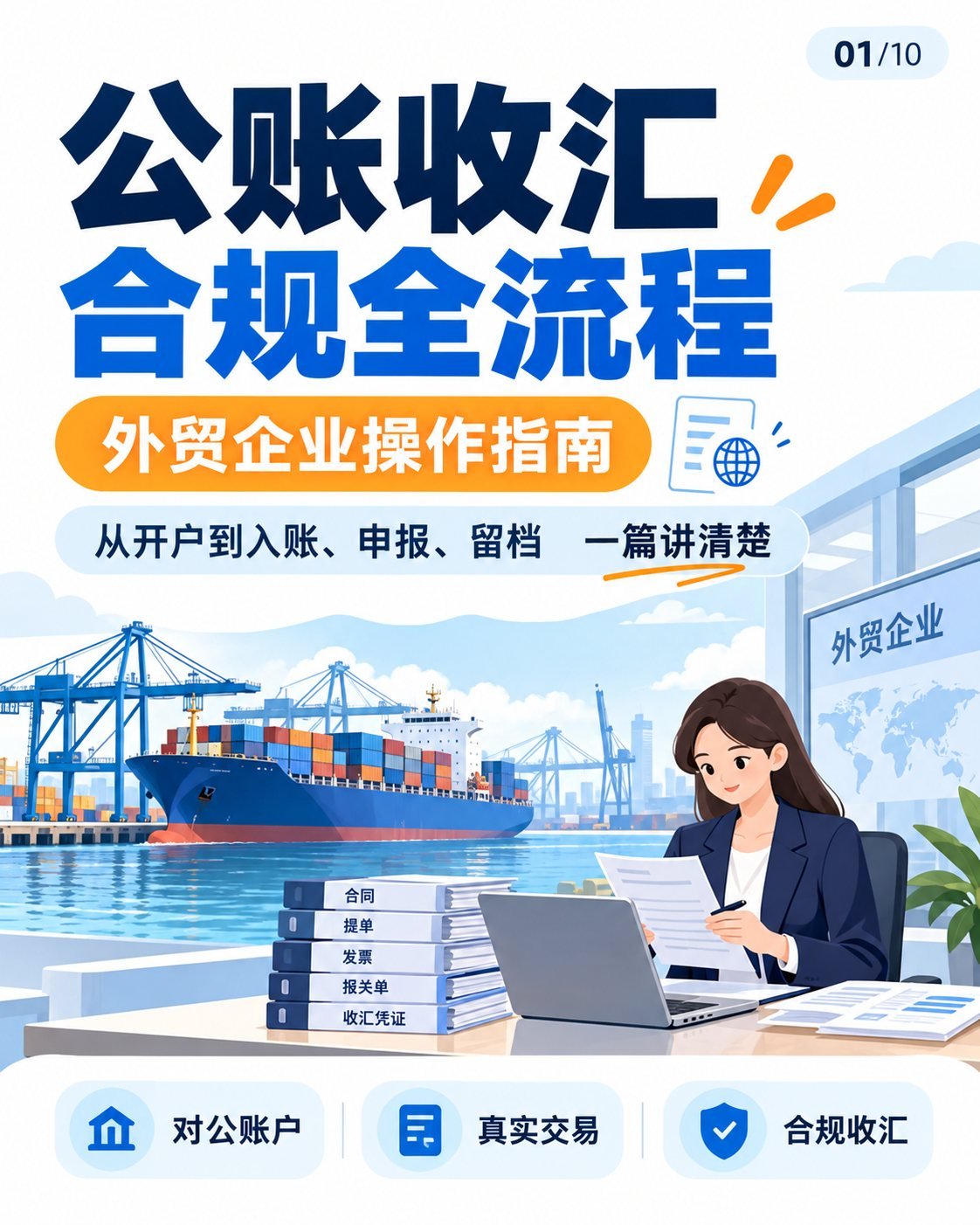 外贸公账收汇怎么做？10张图看懂合规流程：封面：公账收汇合规全流程