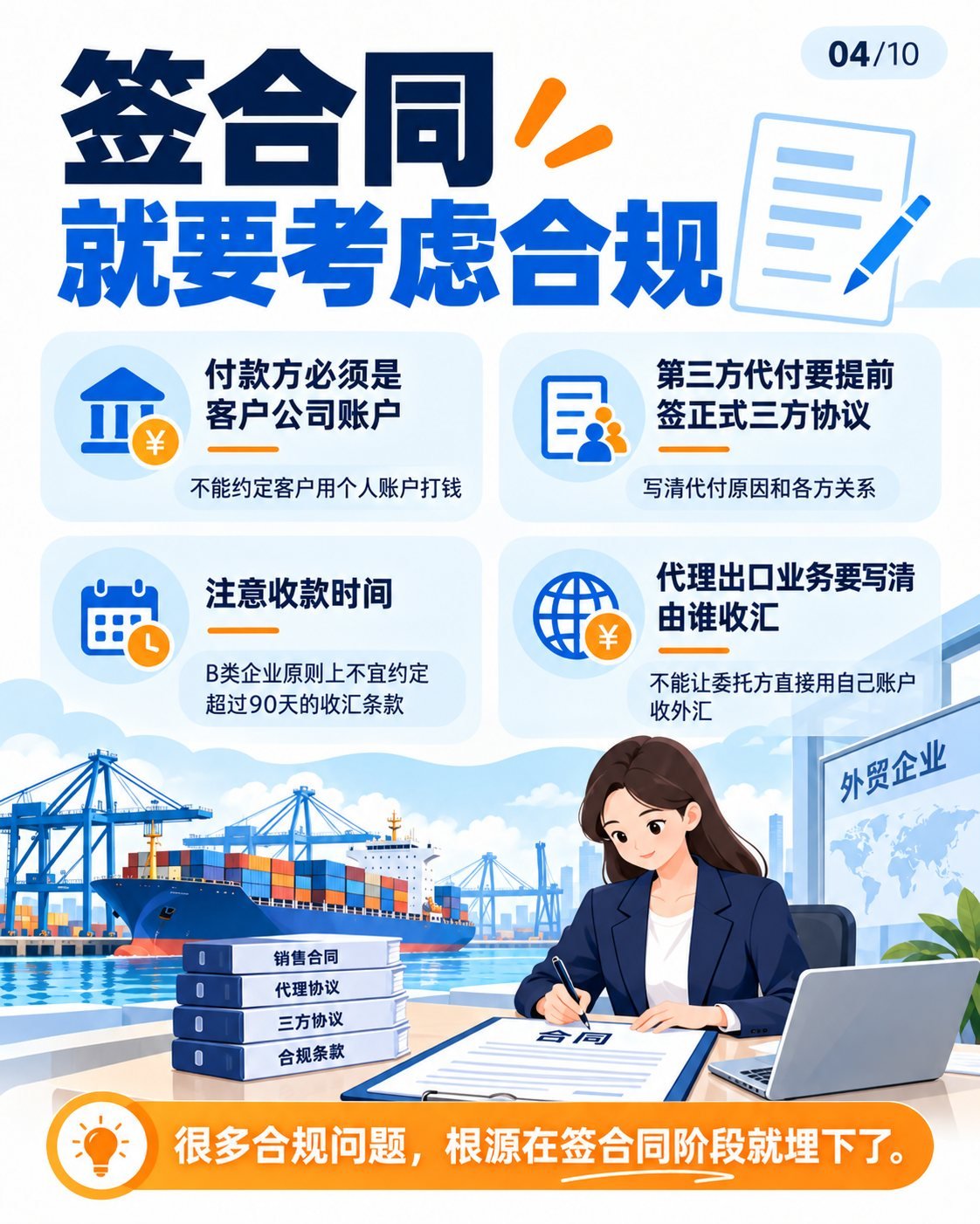 外贸公账收汇怎么做？10张图看懂合规流程：签合同就要考虑合规