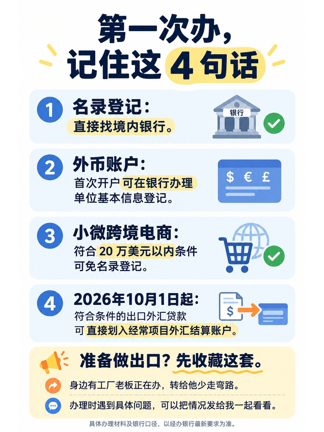 出口收汇：名录登记和外币账户到底怎么办？：总结与CTA