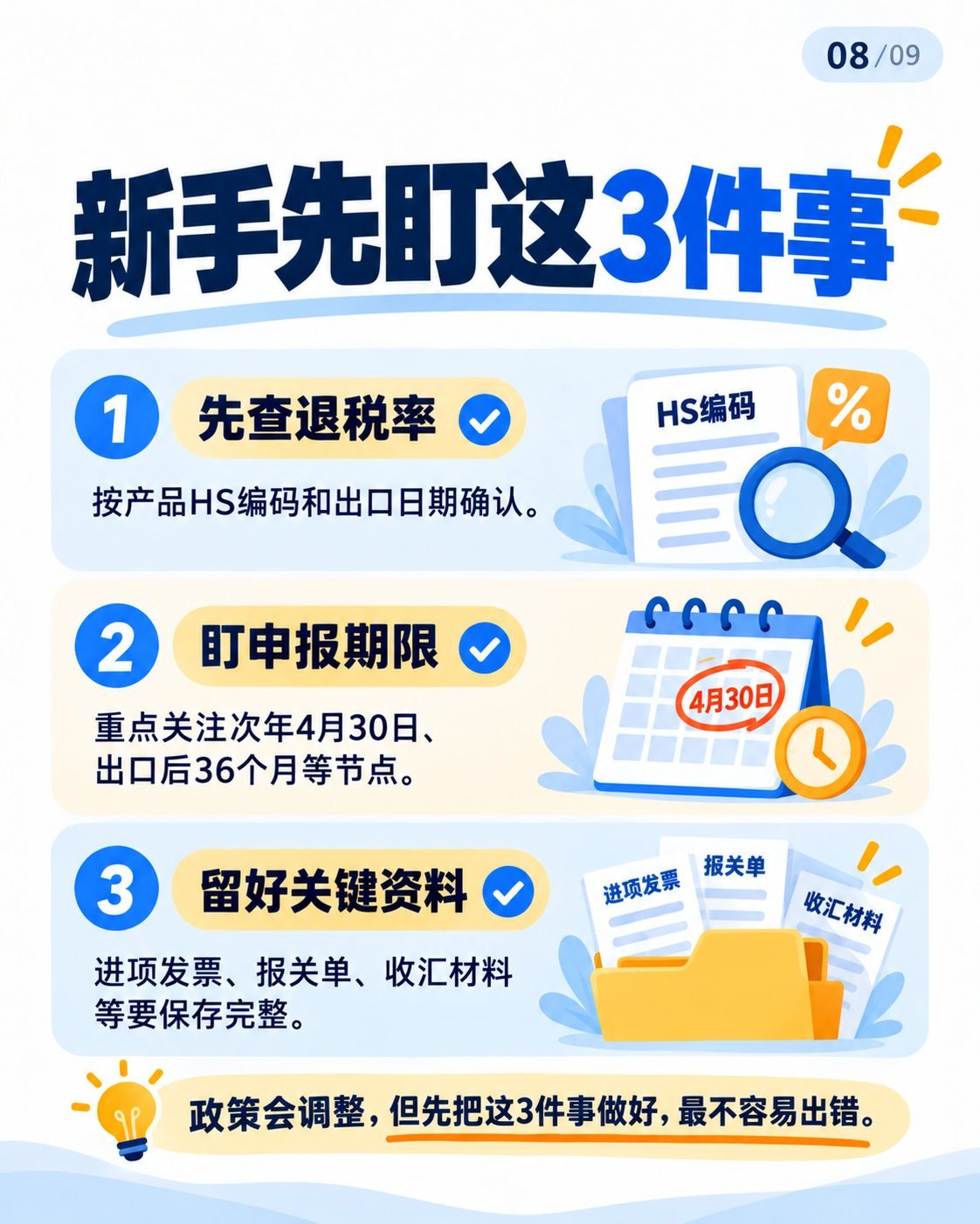 出口退税入门第一期：9张图看懂基本原理：新手关注三件事