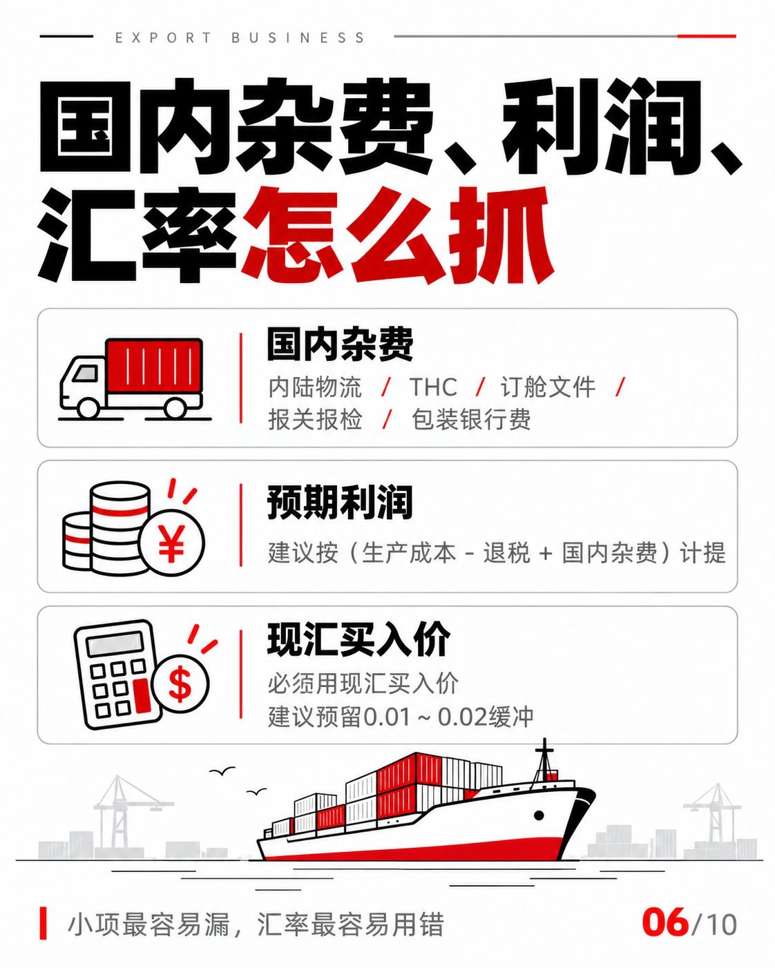 工厂FOB报价怎么算？10张图拆解成本与退税：国内杂费利润与汇率