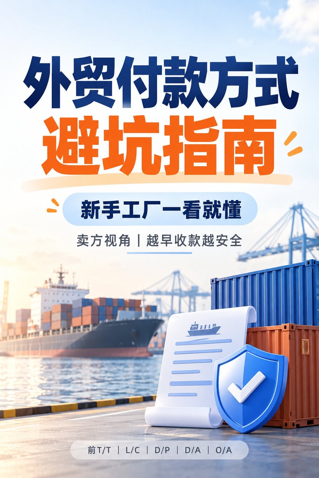 外贸付款怎么选？10张图看懂6种付款方式风险：封面：外贸付款避坑指南
