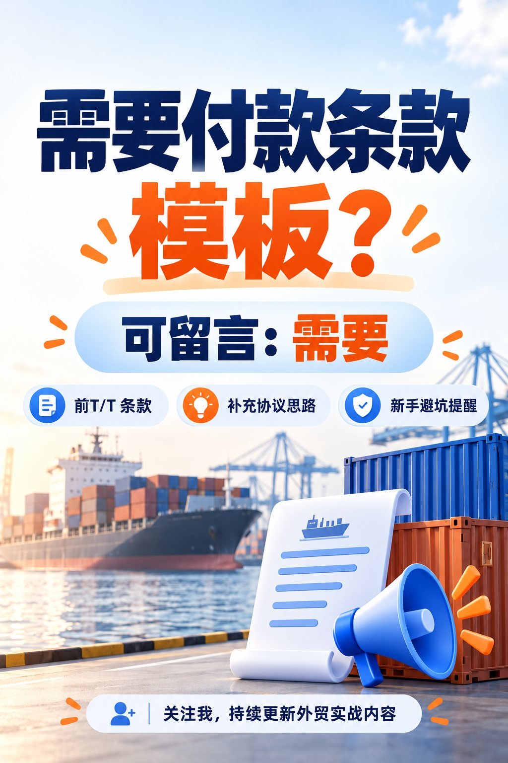 外贸付款怎么选？10张图看懂6种付款方式风险：结尾：付款条款参考模板